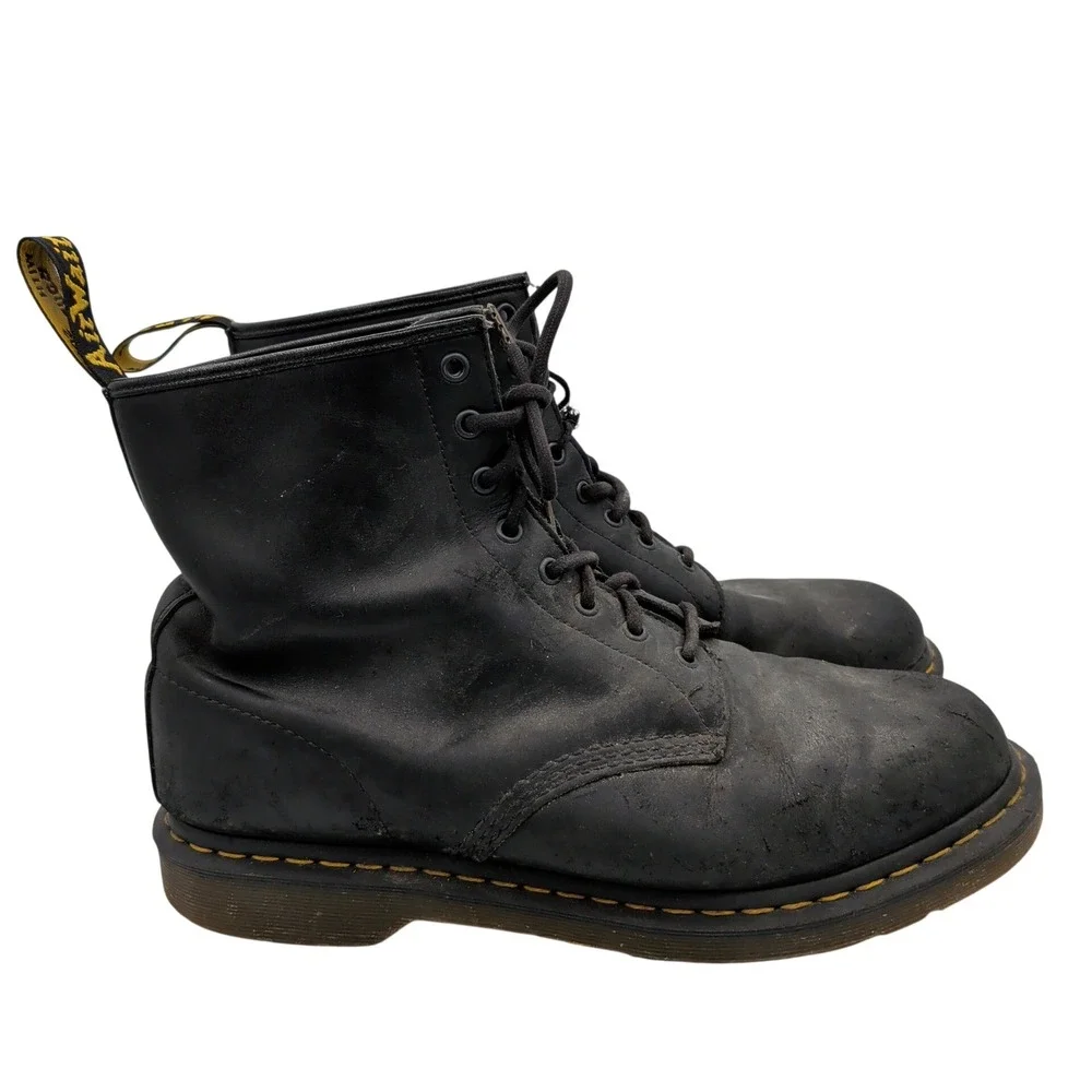 Dr. Martens 1460 For Life Black Leather Combat Boots Mens Size 12